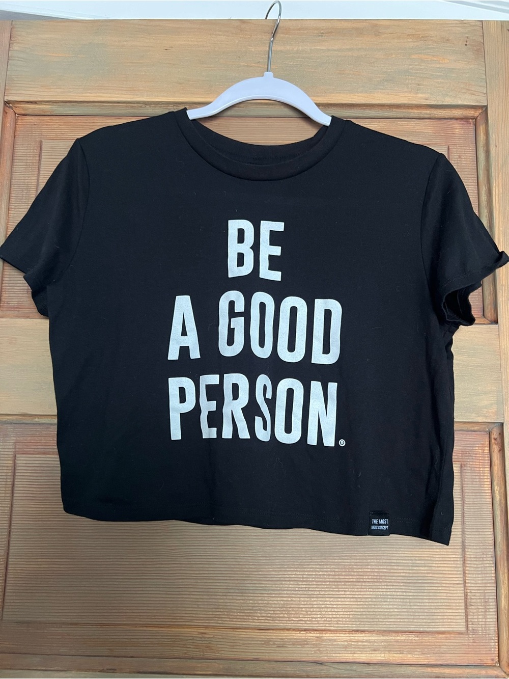 Be A Good Person Black Crop Tee